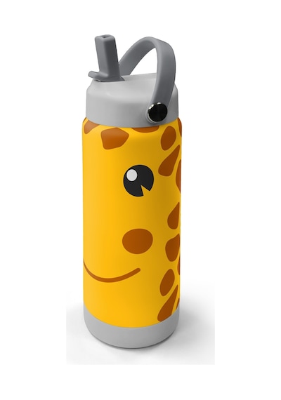 Coral High Zürafa Desenli Katlanır Ağızlıklı Çelik Termos 650 Ml 38344 Sarı