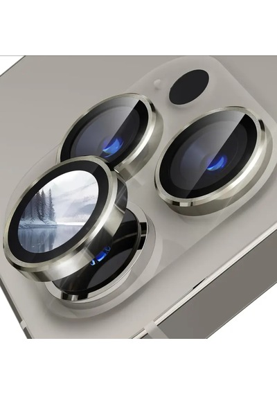 Iphone 15 Pro / 15 Pro Max Uyumlu Kamera Lens Koruyucu Silver