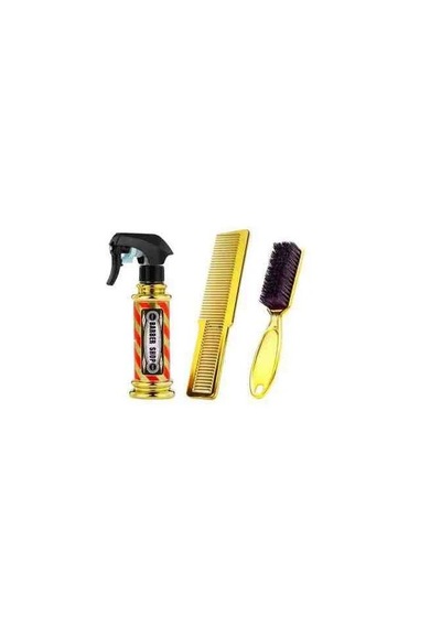 Smp Berber Gold Set 5'li Set Kokusuz Plastik Tarak Suluk Ve Fırça İle Etkili Saç Bakımı