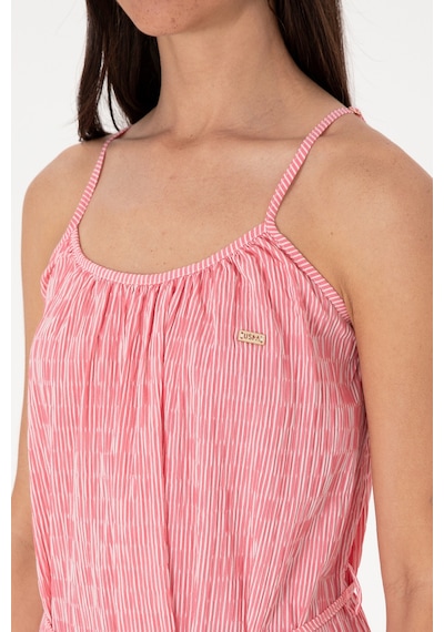 U.S. Polo Assn. Kadın Pembe Çizgili Midi Boy Dokuma Elbise 50306884-VR167
