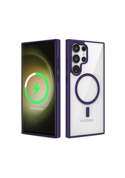 Zore Galaxy S22 Ultra Uyumlu Magsafe Wireless Şarj Özellikli Silikon Ogaa Ege Kılıf-mor
