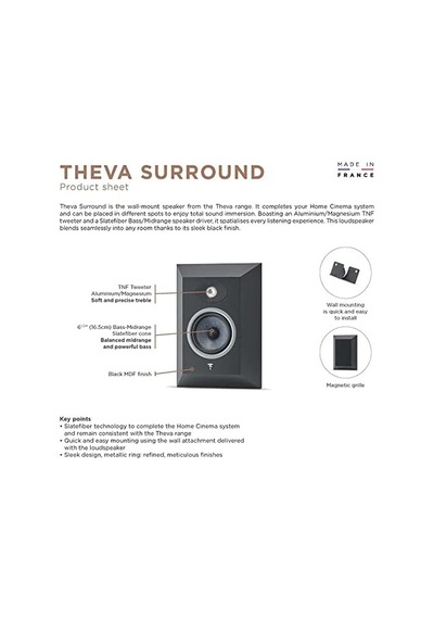 Theva Surround Siyah Çift Hoparlör