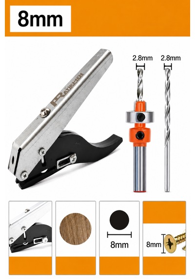 Kenar Bandı Pvc Ve Delme Pensesi 8 Mm Siyah Gri