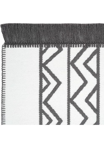 Beyaz Gri Kilim Halı Çift Taraflı Makinede Yıkanabilir Mutfak Balkon Banyo Kilim Diğer