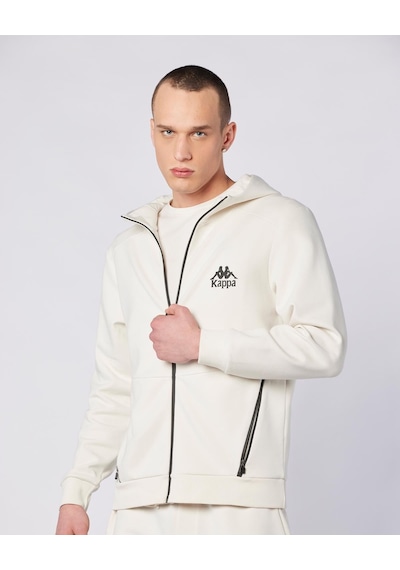 Kappa Fabio Full Zip Erkek Ekru Regular Fermuarlı Eşofman Üstü