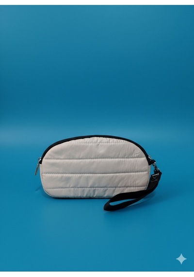 Newish Polo Portföy Stil Çift Gözlü Makyaj Ve El Çantası-dokulu Model Bej