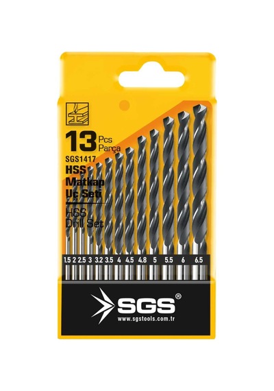 Sgs1417 Hss Matkap Uç Seti 13 Parça - Metal, İnox, Alüminuyum Matkap Ucu