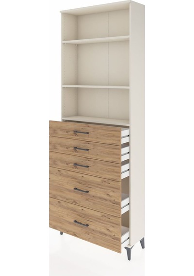 Arges Dolap 3 Raflı 5 Çekmeceli 88x30x243 Aytaşı-çam Aytaşı