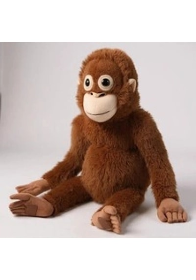 Sevimli Punch Maymun Peluş Oyuncak 50 Cm Ultra Yumuşak Büyük Boy Sarılmalık Kahverengi Peluş