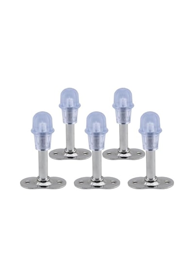 Badem10 Kapı Stoperi Krom 8 Cm Metal 5 Adet Kapı Durdurucu Tutucu Tamponu Stopu Silikonlu