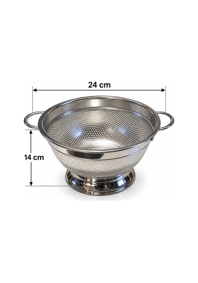 Paslanmaz Çelik Ayaklı Süzgeç 24 Cm - Orta Boy Mutfak Süzgeci Renkli