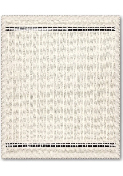 Bluenity Nice Doğal Pamuklu 2'li Banyo Kilim Seti 60x100+50x60 Cm - Ekru/lacivert