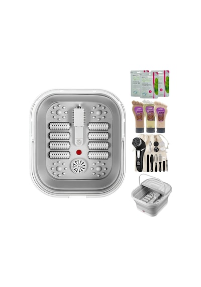 Deluxe Ayak Spa Seti, Elektrikli Masaj Aleti, Pedikür Aletleri, Ayak Peeling Maskeleri Ve Cilt Bakım Seti Kahve