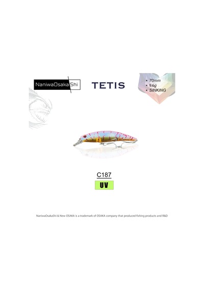 Nanıwaosakashı Tetıs 70mm 9.6g Sınkıng Maket Balık