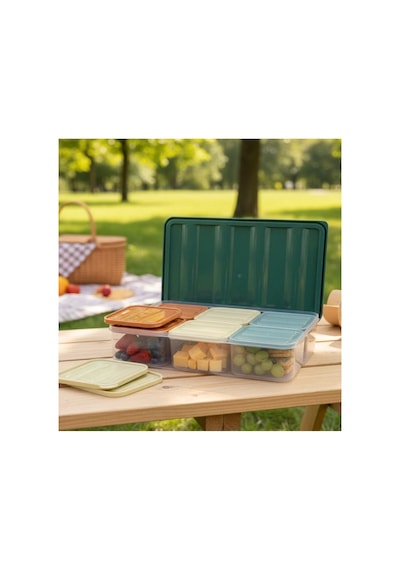 6 Bölmeli Kahvaltılık-buzdolabı Düzenleyici Seti 7 Parça 3,5 Lt + 6x350 Ml Şeffaf Bpa Free Kapaklı Saklama Kabı Organizer Çok Renkli