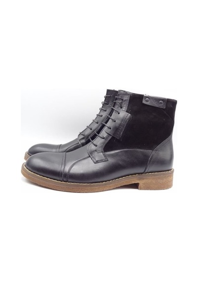 Güvener King Shoes Siyah Hakiki Deri Erkek Şık Postal