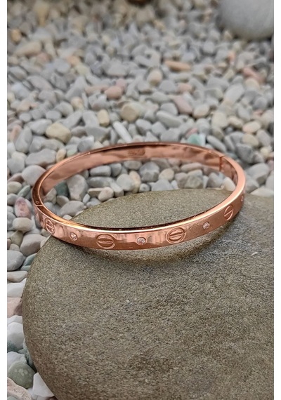Chavin Rose Kelepçe Dizayn Taşlı Kadın Bileklik Du22rsx Gold