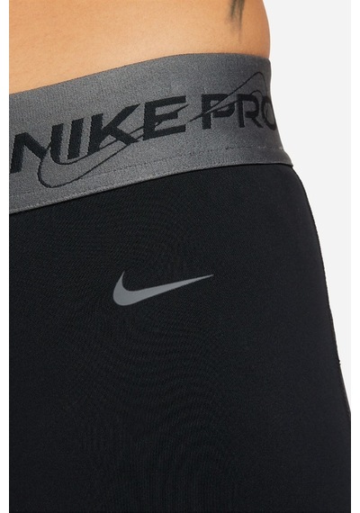Nike Pro Dri Fit Grafik Mid Rise 7/8 Lenght Tight Kadın Antrenman Taytı Siyah Siyah