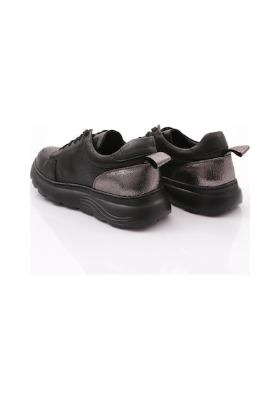 Dgn 92552 Kadın Bağcikli Spor Ayakkabi Siyah Platin