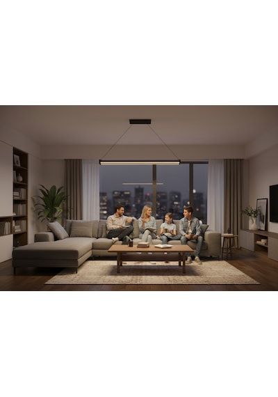 Mira Bronz Lineer Led Sarkıt Avize Kumandalı Dim Edilebilir Aşağı Işık Doğal Işık