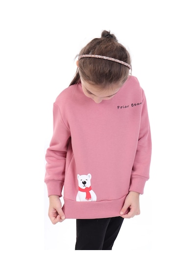 Toontoy Kız Çocuk Baskılı Relax Fit Dik Yaka Düşük Omuz Sweatshirt - Sol Omuz Çıtçıtlı Gül Kurusu Toontoy Kız Çocuk Baskılı Relax Fit Dik Yaka Düşük Omuz Sweatshirt - Sol Omuz Çıtçıtlı Gül Kurusu