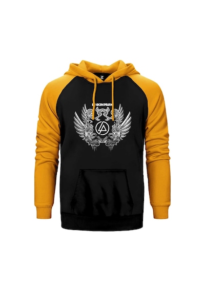 Linkin Park Wings Sarı Renk Reglan Kol Kapşonlu Sweatshirt Sarı