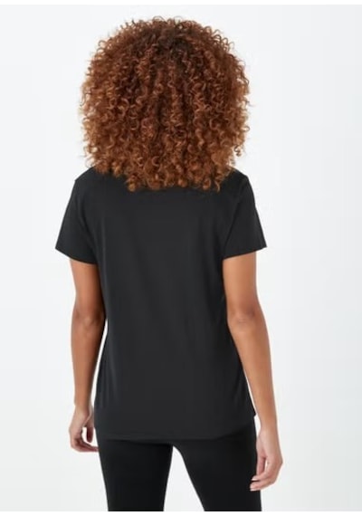 2469 Siyah Baskılı Kadın T-shirt -90 Siyah