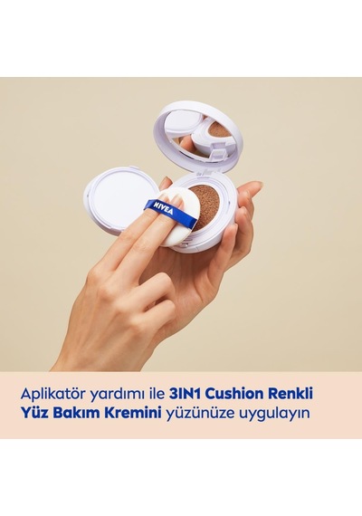 Nivea Cellular Expert Finish 3 in1 Cushion Renkli Yüz Bakım Kremi 02 Orta Ton 15 ML