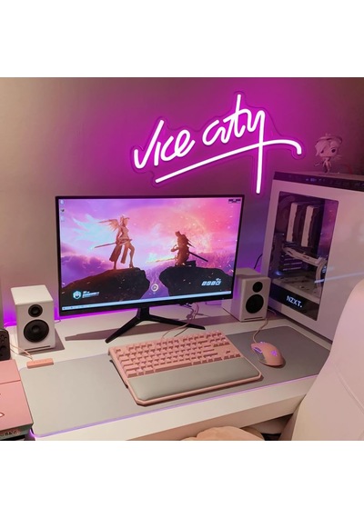 Pıloyınde Gta Neon Tabela, Vice City Neon Tabela, Gta Led Levha, Oyun Dekorasyonu, Duvar Dekorasyonu, Oyun Odası İçin Diğer