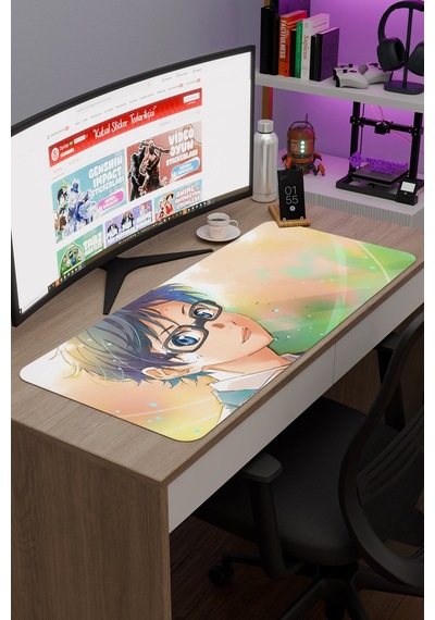 Your Lie İn April Kaymaz Dikişli Kauçuk Oyuncu Mousepad V4 - 90x40 Xxl Gaming Mouse Pad Fare Altlığı