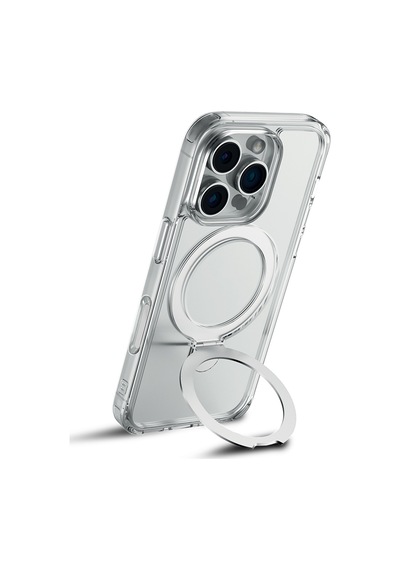 Apple iPhone 16 Pro Max Kılıf Magsafe Uyumlu Raptic Air Stand Serisi Buzlu Transparan Standlı Kapak Şeffaf
