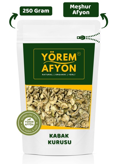 Yörem Afyon Afyon Un Bereketli Tarlalarından, Anne Eliyle Güneşte Kurutulmuş Hakiki Üçgen Kabak Kurusu 250gr.