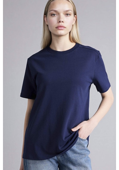 Defacto Regular Fit Basic Lacivert Kadın T-shirt A9428ax/nv251 Lacivert