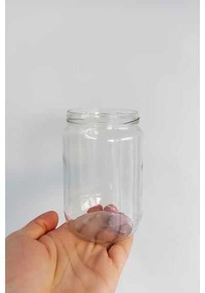 720 Ml Şeffaf Kavanoz 720 Cc Konserve Metal Siyah Kapaklı Cam Kavanoz 6 Adet Açık Kahverengi