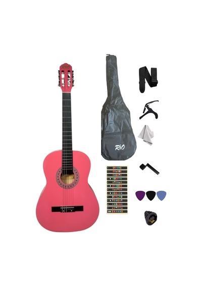 3/4 7-14 Yaş Klasik Gitar Askı Kapo Gitar Kılıf Pena Penalık Note Yerleri Kılavuzu