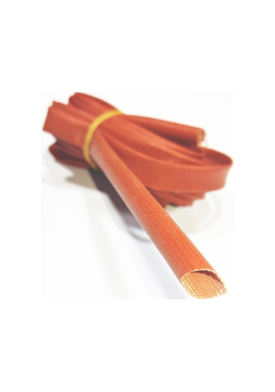 8mm H Class Cam Elyaf Örgü Silikon İzoleli Makaron 5 Metre, Çalışma -60/+250 Derece