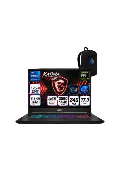 Msı Katana 17 HX B14WFK-252XTR-RNP13 i7-14650HX 40 GB 512 GB SSD 8 GB RTX5060 17.3'' W11P Dizüstü Bilgisayar