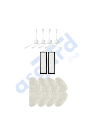 Dreame F9 Pro Uyumlu 4 Yan Fırça 2 Filtre 4 Mop Pkt-iasgf0000266
