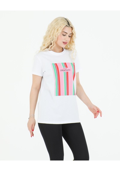 Sortie Collection Creativity Baskılı Tshirt Beyaz