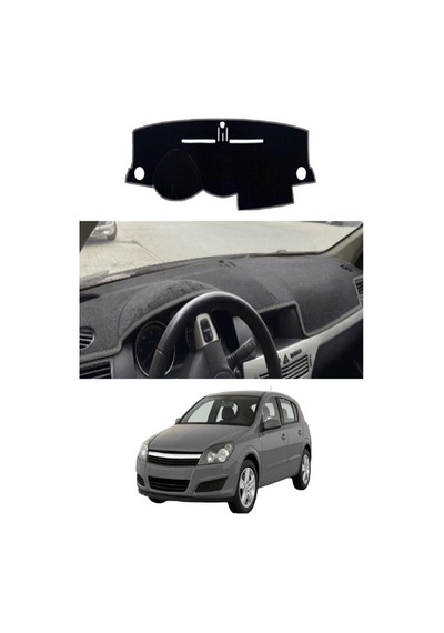 Opel - Astra H 2004-2009 Uyumlu Torpido Koruma Kılıfı - Gri Şeritli