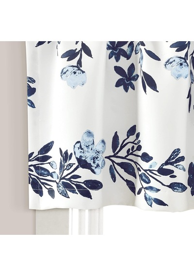 Lexroo Tanisha Oda Karartma Pencere Perdesi Saçağı, 45,72 Cm U X 132,08 Cm G, Lacivert Ve Beyaz