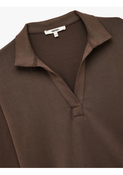 Koton Rahat Kalıp Modal Kumaş Uzun Kollu Polo Yaka Sweatshirt Kahverengi 6wak10111ek Kahve Koton Rahat Kalıp Modal Kumaş Uzun Kollu Polo Yaka Sweatshirt Kahverengi 6wak10111ek Kahve