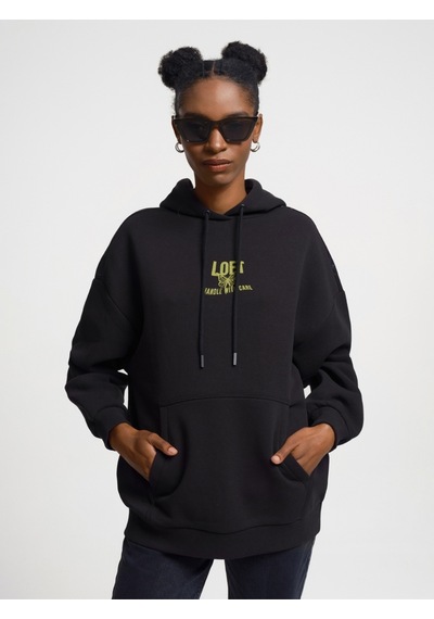 Oversize Kadın Sweatshirt Siyah