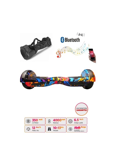 Citymate Hoverboard 6.5 inch Elektrikli Kaykay Scooter Bluetooth Hoparlörlü Çanta Hediye D26