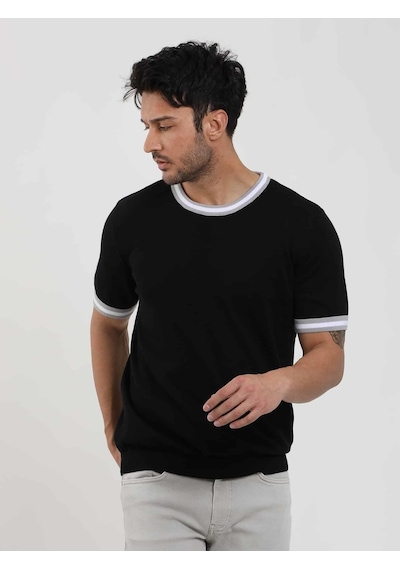 Dufy Siyah Erkek Slim Fit Düz O Yaka Kazak - 104656-siyah Siyah