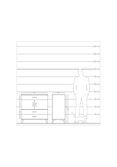 Kronos Şifonyer 2 Raflı 3 Çekmeceli 2 Kapaklı 88x59x96 Aytaşı-çam Aytası
