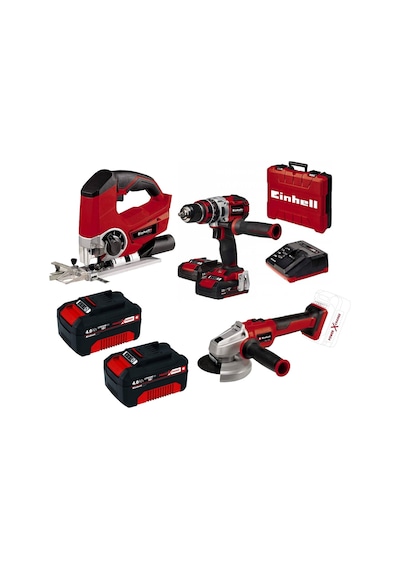 Einhell TE-CD 18 Li-i BL Darbeli Matkap Vidalama + Taşlama + Dekupaj Testere + 4 Akü