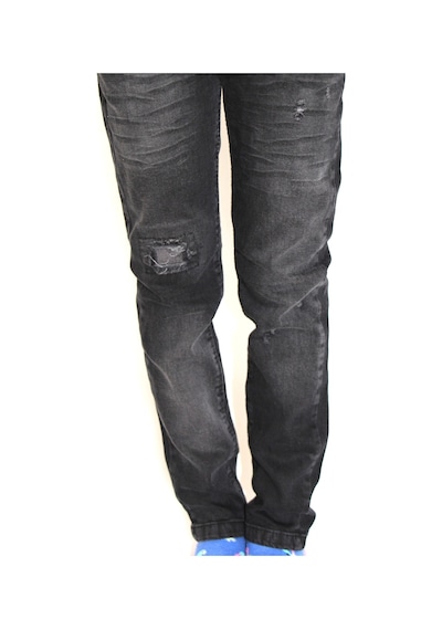 Milenawear By Milena Likralı Yırtıklı Siyah Jeans Siyah