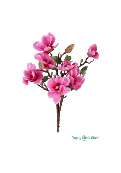 Yapay Çiçek Sitesi Yapay Manolya Demeti 53 Cm Pembe