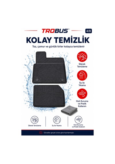 Trobus Peugeot Partner Panelvan 2019+ Araca Özel 2 Parça 2d Havuzlu Paspas